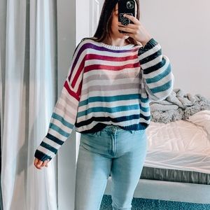 Francesca’s Striped Purple Gradient Sweater